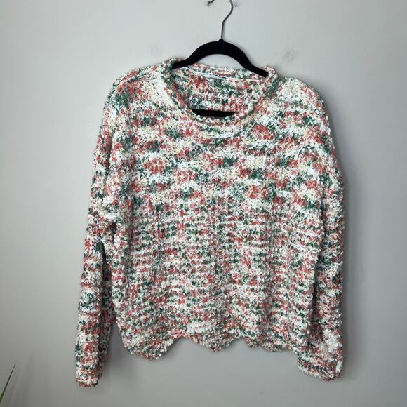 Jodifl Women's‎ Multicolor Popcorn Knit Pullover Sweater Size Medium Pointed Hem - Picture 1 of 8